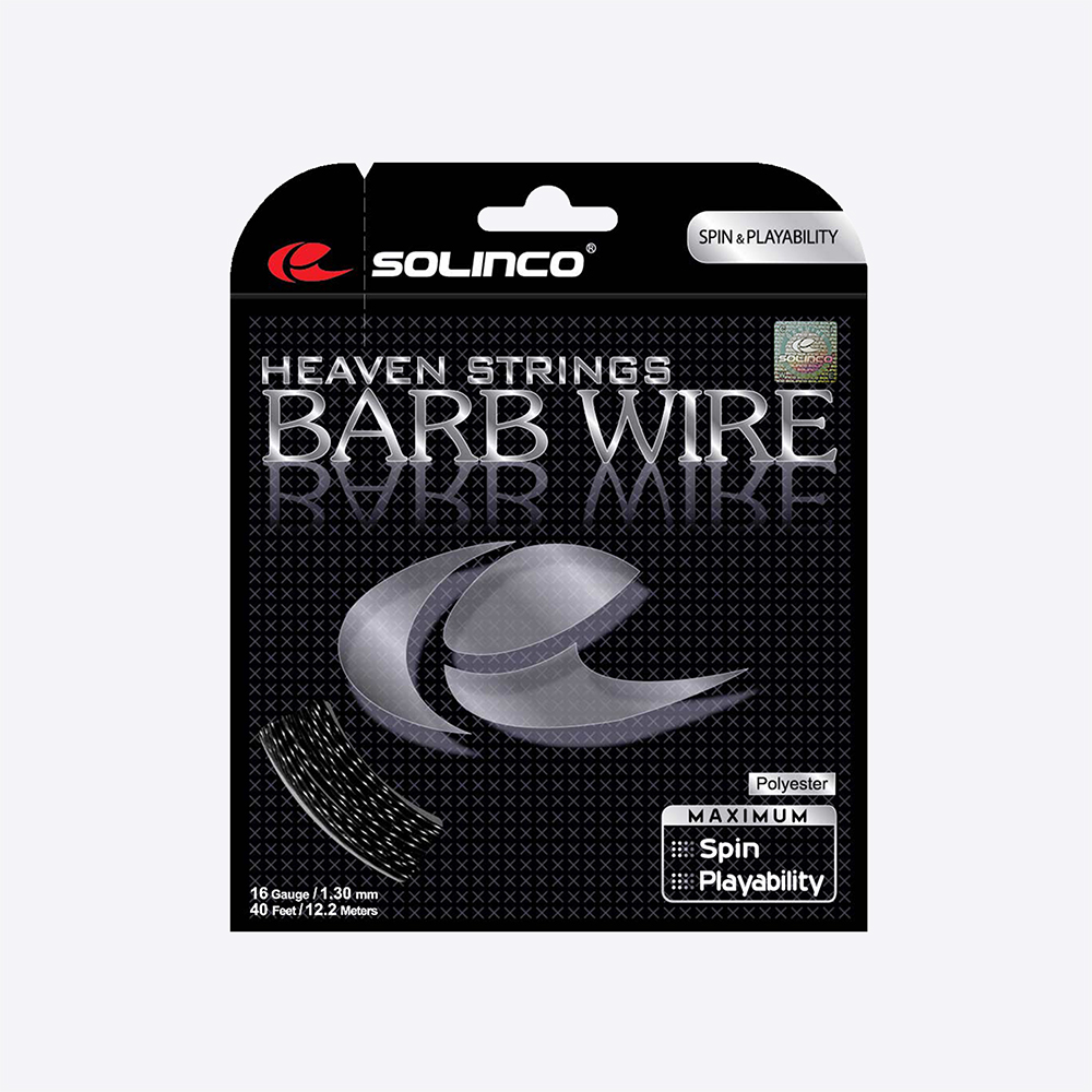 16/16L/17 Gauge Tennis Ra Polyester Solinco Barb Wire Textured and Ridged Poly 