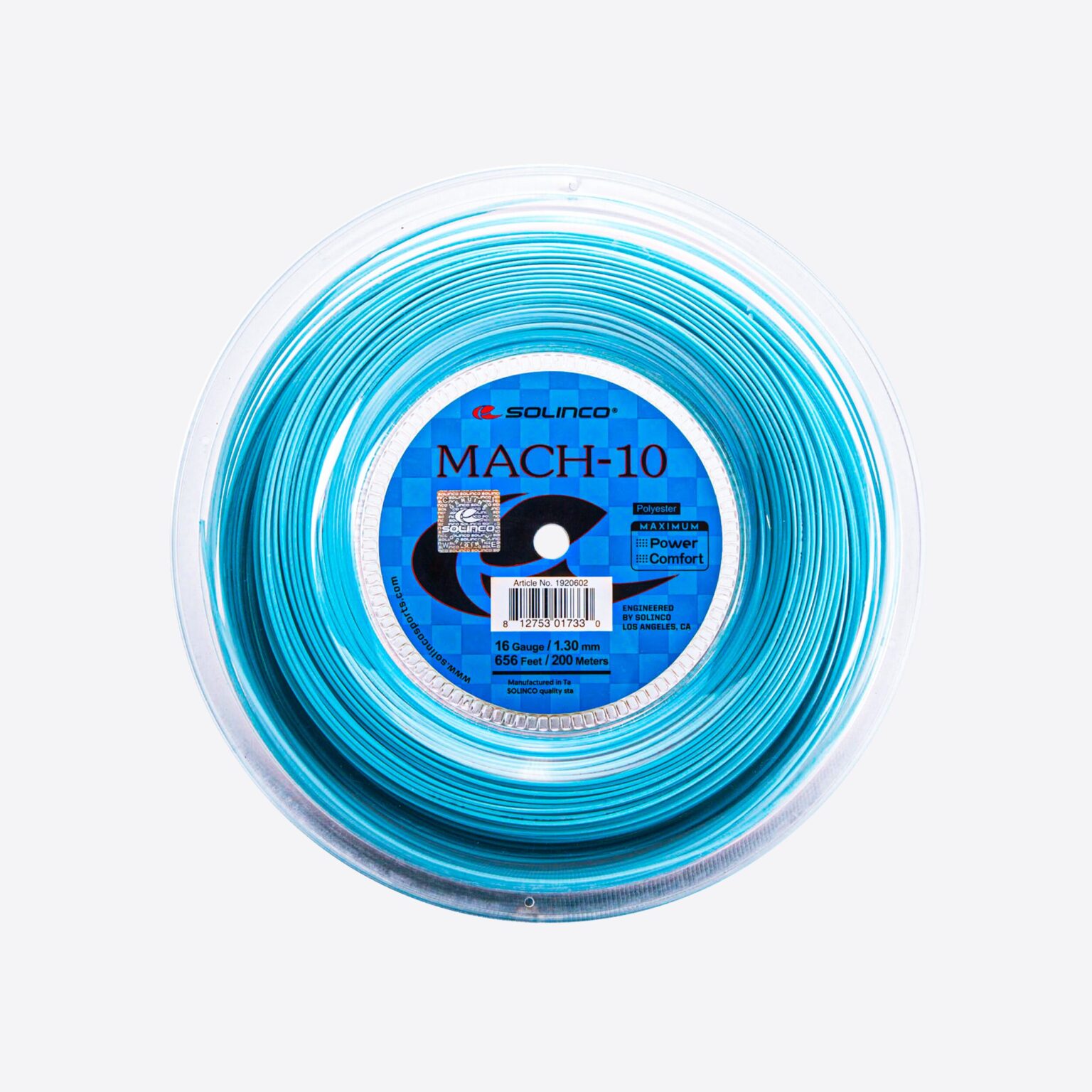 Solinco Mach-10 - 12 Mètres De Corde Bleue 1,30 Mm - Lot De 12 - Pour Raquettes De Tennis